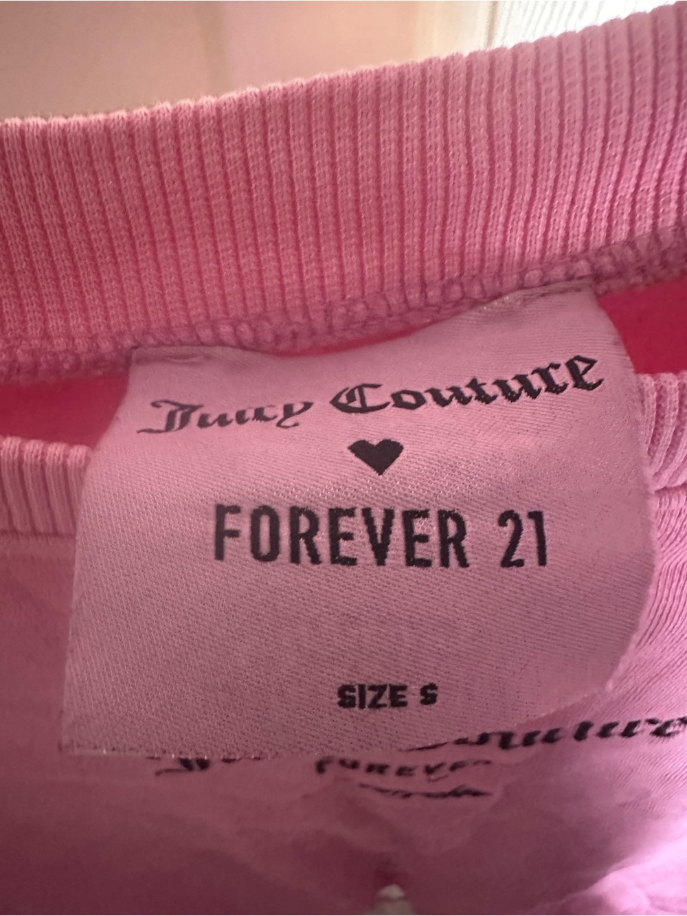 Juicy Couture Forever 21 collab Pink Cropped Drawstring Sweatshirt - Picture 3 of 3